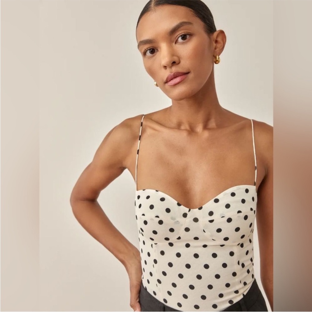 Reformation Polka Dot Bustier Top